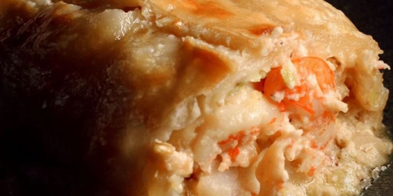 Strudel de Camarão e Alho Poró